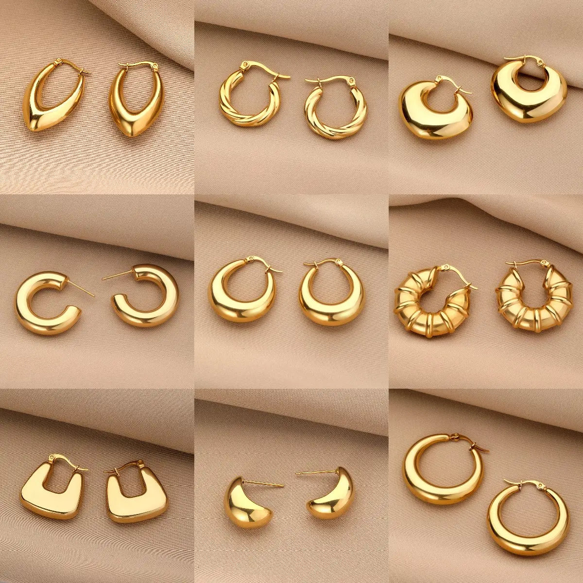 18k Gold Plated Stainless Steel Earrings